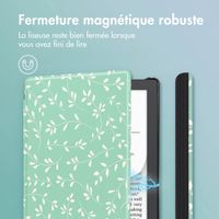 imoshion Design Slim Hard Case Sleepcover Pocketbook Verse / Verse Lite / Verse Pro / Vivlio Light / Light HD - Smoke Green Flowers