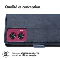 imoshion Étui de télephone portefeuille de luxe Motorola Edge 50 Fusion - Bleu foncé