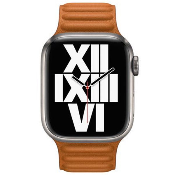 Apple Bracelet Leather Link Apple Watch | 38/40/41/42 mm - Taille M/L - Golden Brown