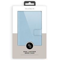 Selencia Étui portefeuille en cuir véritable Apple iPhone Xr - Air Blue