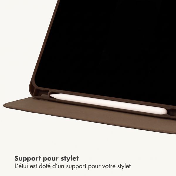 Selencia Coque Croco Apple iPad 11 (2025) 11 pouces A16 / iPad 10 (2022) 10.9 pouces - Choco Brown