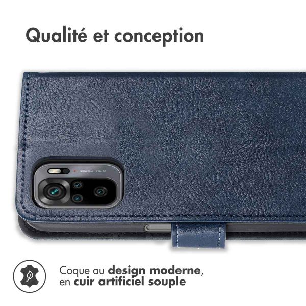 imoshion Étui de télephone portefeuille de luxe Xiaomi Redmi Note 10 Pro - Bleu foncé