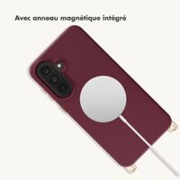 Selencia Coque arrière Rivièra avec MagSafe avec crochets amovibles Samsung Galaxy A36 / A56 - Bold Burgundy
