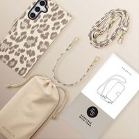 Selencia Étui de télephone portefeuille imprimé léopard Sabi Samsung Galaxy A35 - Soft Ivory