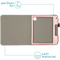imoshion Étui de liseuse portefeuille en cuir végan Kobo Libra 2 / Tolino Vision 6 - Rose Doré