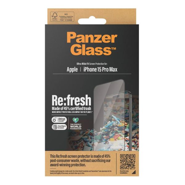 PanzerGlass Protection d'écran Ultra-Wide Fit Anti-bactérienne Apple iPhone 15 Pro Max