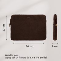 Selencia Housse laptop teddy 13-14 pouces - Choco Brown