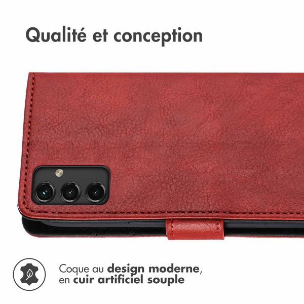 imoshion Étui de télephone portefeuille de luxe Samsung Galaxy A14 (5G/4G) - Rouge