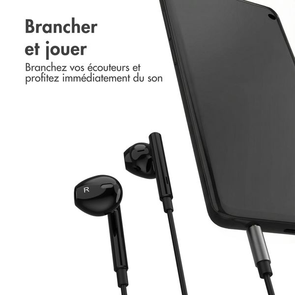 imoshion ﻿Ecouteurs - Ecouteurs filaires - Avec connexion AUX / prise jack 3,5 mm - Noir