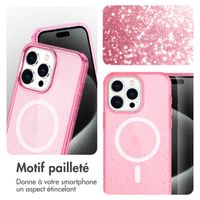 imoshion Coque Pailletée avec MagSafe Apple iPhone 15 Pro - Paillettes Rose
