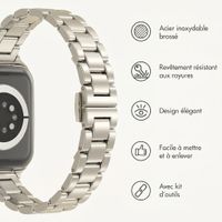 Selencia Bracelet à maillons fin en acier Apple Watch | 38/40/41/42 mm - Lumière stellaire