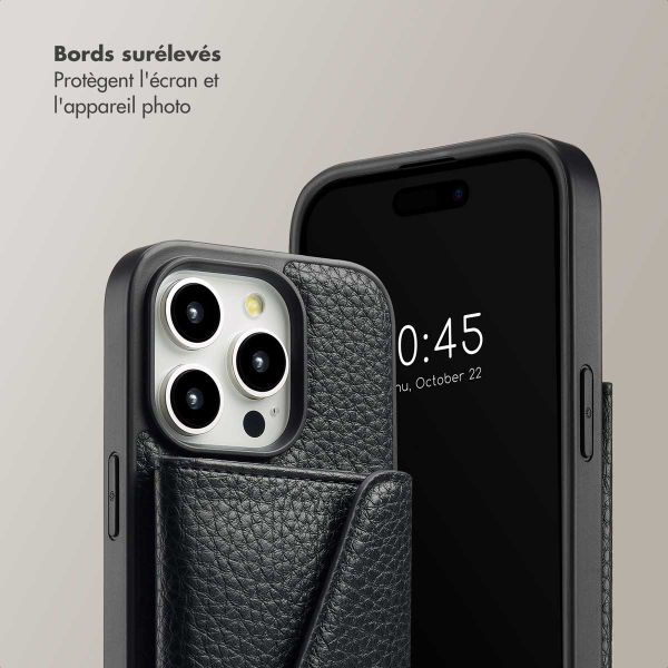 Selencia Coque de télephone Sera avec cordon et porte-cartes enveloppe Apple iPhone 14 Pro - Noir