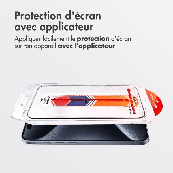 Accezz Protecteur d'écran en verre trempé + Applicateur Apple iPhone 15 Pro Max
