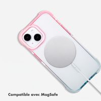 Selencia Coque arrière MagSafe Gradient Apple iPhone 15 - Rose / Bleu