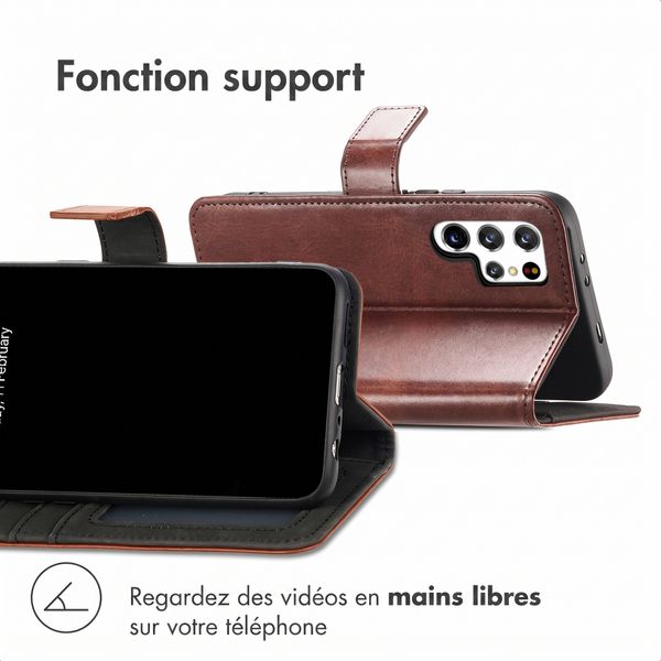 imoshion Étui de télephone portefeuille de luxe Samsung Galaxy S22 Ultra - Marron foncé