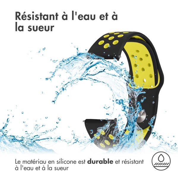 imoshion Bracelet sport en silicone  - Connexion universelle 18 mm - Black & Yellow