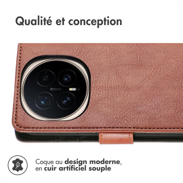 imoshion Étui de télephone portefeuille de luxe Honor Magic8 Pro - Marron