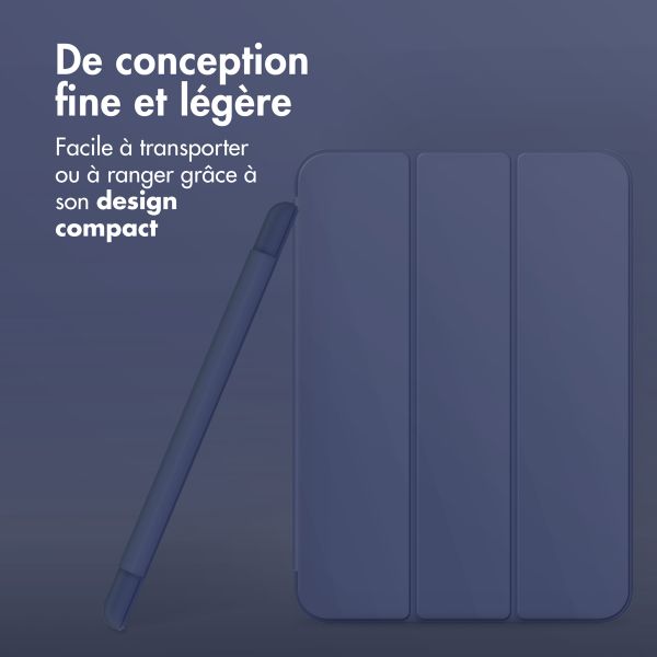 Accezz Coque tablette portefeuille Smart Silicone Apple iPad 11 (2025) 11 pouces A16 / iPad 10 (2022) 10.9 pouces - Bleu foncé