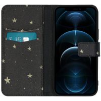 imoshion Design Softcase Bookcase Apple iPhone 12 (Pro) - Stars Gold
