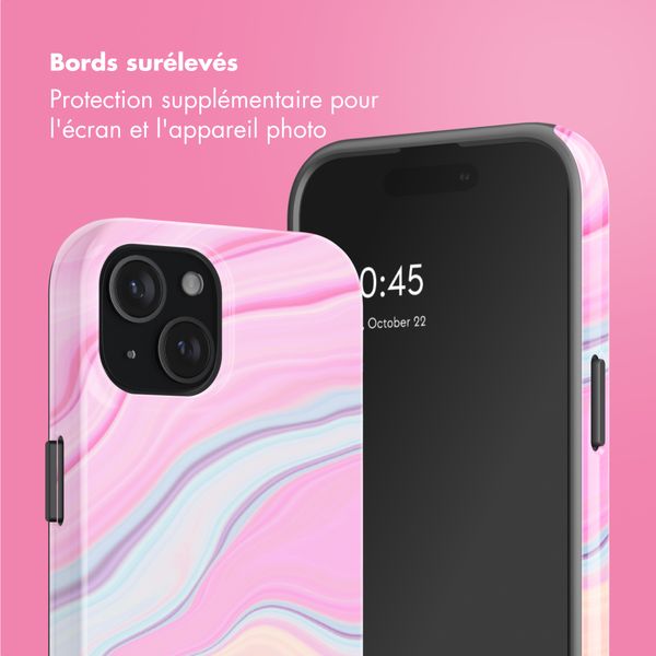 Selencia Coque arrière Vivid avec MagSafe Apple iPhone 15 - Pastel Lipstick Marble
