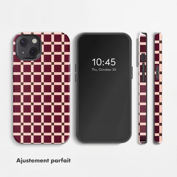 Selencia Coque arrière Vivid Apple iPhone 13 - Check This Burgundy