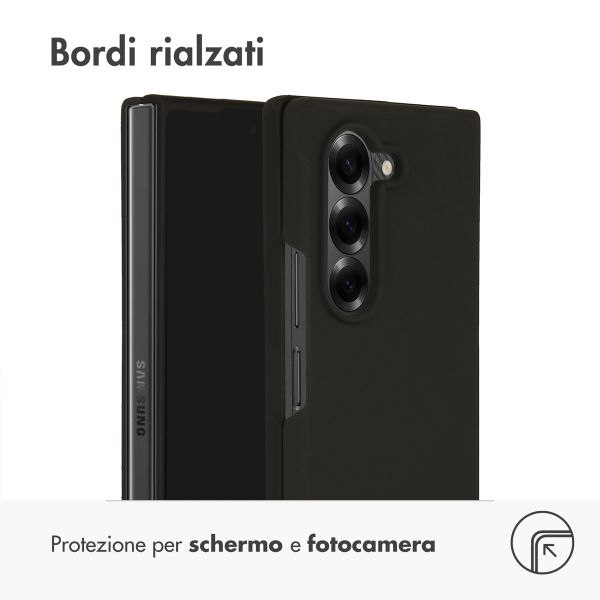 Accezz Coque Liquid Silicone Samsung Galaxy Z Fold 6 - Noir