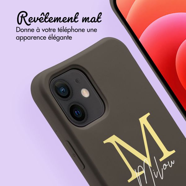 Coque Color MagSafe avec cordon amovible et photo et/ou texte personnalisés Apple iPhone 12 (Pro) - Lettre