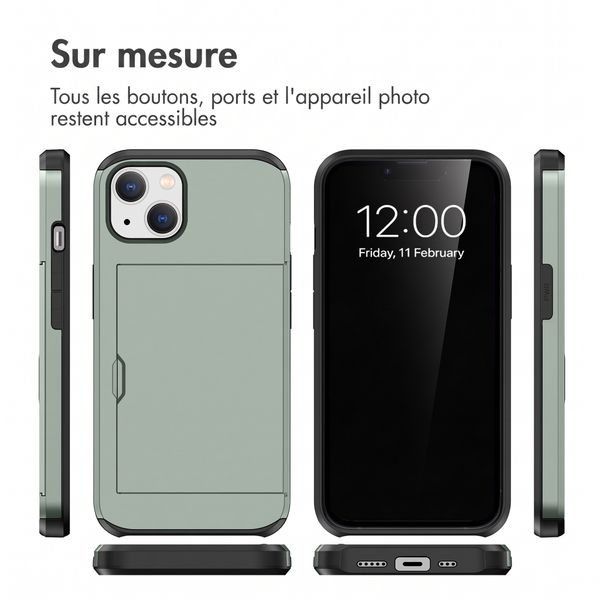 imoshion Coque arrière avec porte-cartes Apple iPhone 14 - Vert foncé