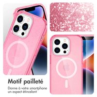 imoshion Coque Pailletée avec MagSafe Apple iPhone 14 Pro Max - Paillettes Rose