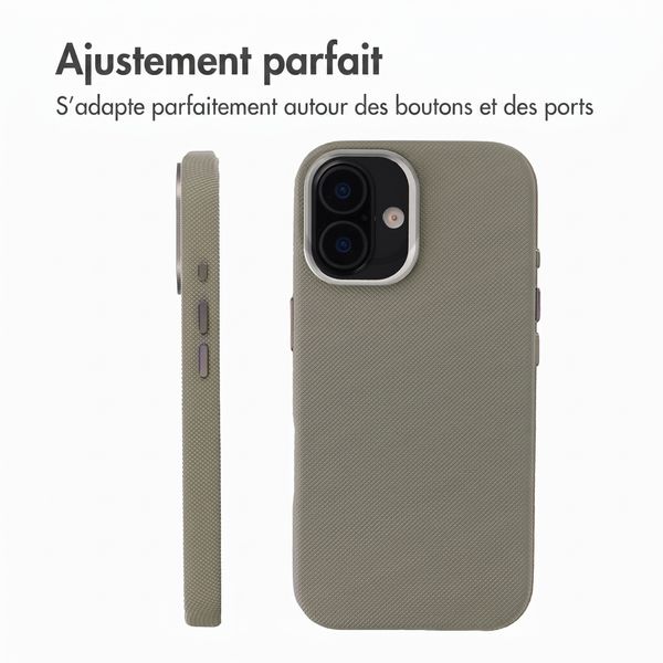 Accezz Coque arrière Mesh avec MagSafe Apple iPhone 16 - Gris foncé