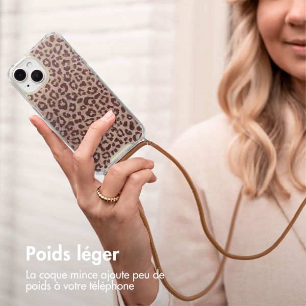 imoshion Coque Design avec cordon Apple iPhone 15 - Leopard Mood