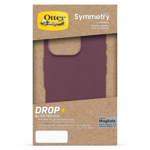 OtterBox Coque en cuir de cactus Symmetry MagSafe Apple iPhone 16 Pro - Maroon Bells
