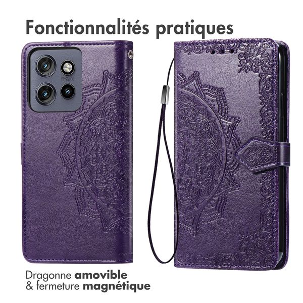 imoshion Etui de télephone Mandala Motorola Thinkphone 25 / Edge 50 Neo / Edge 60 Neo - Violet