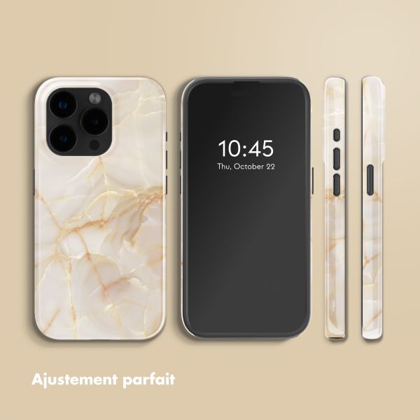 Selencia Coque arrière Vivid avec MagSafe Apple iPhone 15 Pro - Golden Beige Marble
