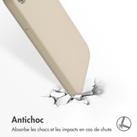 Accezz Coque Liquid Silicone avec MagSafe Apple iPhone 17e / 16e - Stone