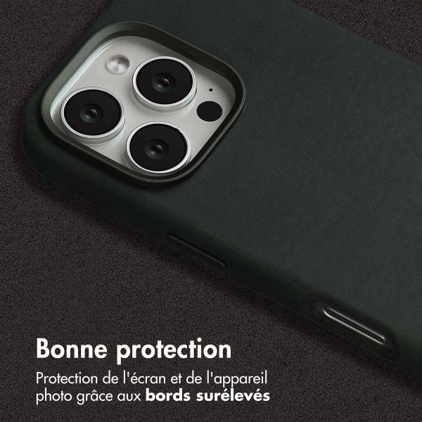 Accezz Coque MagSafe en cuir vintage Apple iPhone 16 Pro - Smokey Green