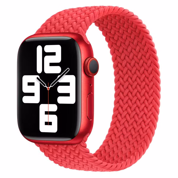 Apple 3 Pack Bracelet Solo tressé Apple Watch | 44/45/46/49 mm - Taille 10 - Storm Blue/ Lavender/ (PRODUCT)RED