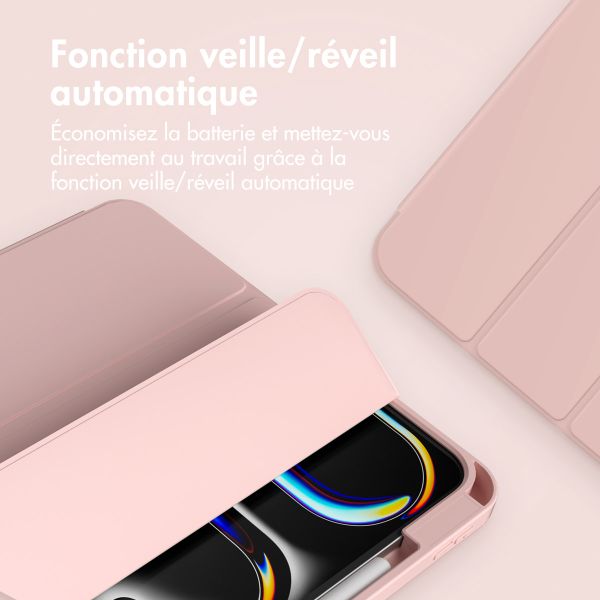 Accezz Coque tablette portefeuille Smart Silicone Apple iPad Pro 13 (2025) M5 / (2024) M4 - Rose