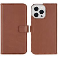 Selencia Étui portefeuille en cuir véritable Apple iPhone 14 Pro Max - Marron clair