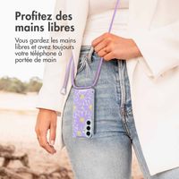 imoshion Coque Design avec cordon Samsung Galaxy S25 - Tropical Violet Flowers Connect