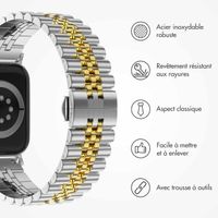 Selencia Bracelet Metallique Jubilee Apple Watch | 44/45/46/49 mm - Argent et Or