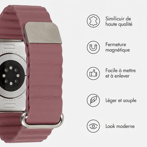 imoshion Bracelet magnétique en cuir synthétique Apple Watch | 38/40/41/42 mm - Rose