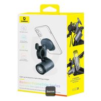 Baseus PrimeTrip support de téléphone 2-en-1 pour vélo avec lumière de vélo - Magnétique - Universel - Cosmic Black