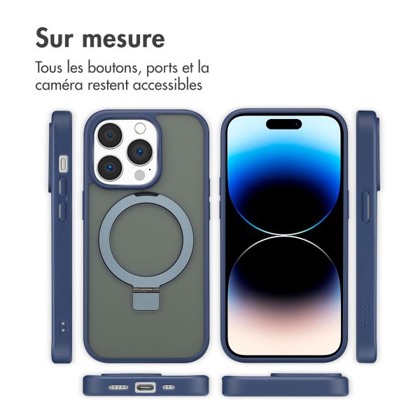 Accezz Coque Ring Stand avec MagSafe Apple iPhone 14 Pro - Bleu