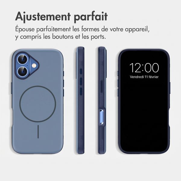 imoshion Coque arrière Color avec Thin MagSafe Ring Apple iPhone 16 - Bleu foncé