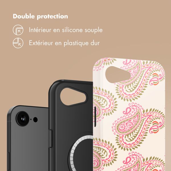 Selencia Coque arrière Vivid avec MagSafe Apple iPhone 17e / 16e - Paisley Blush