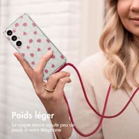 imoshion Coque Design avec cordon Samsung Galaxy S23 - Dusty Rose Connected Hearts