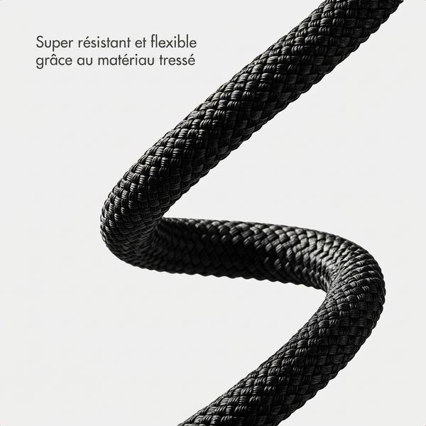 imoshion Câble USB-C vers USB-C Tressé 100 W - 0,5 mètre - Noir