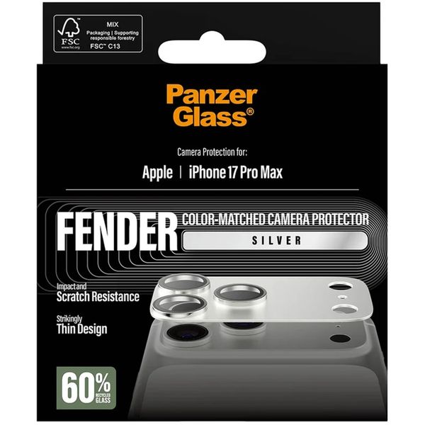 PanzerGlass Fender Protection Caméra iPhone 17 Pro Max - Silver