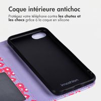imoshion Étui de télephone portefeuille Design Apple iPhone SE (2022 / 2020) / 8 / 7 / 6(s) - Dusty Rose Blossoms